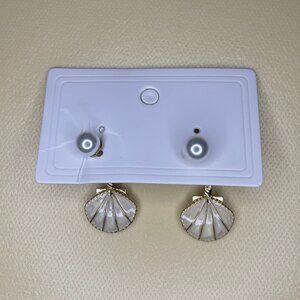 Pearl & Scallop Shell Drop Earrings
